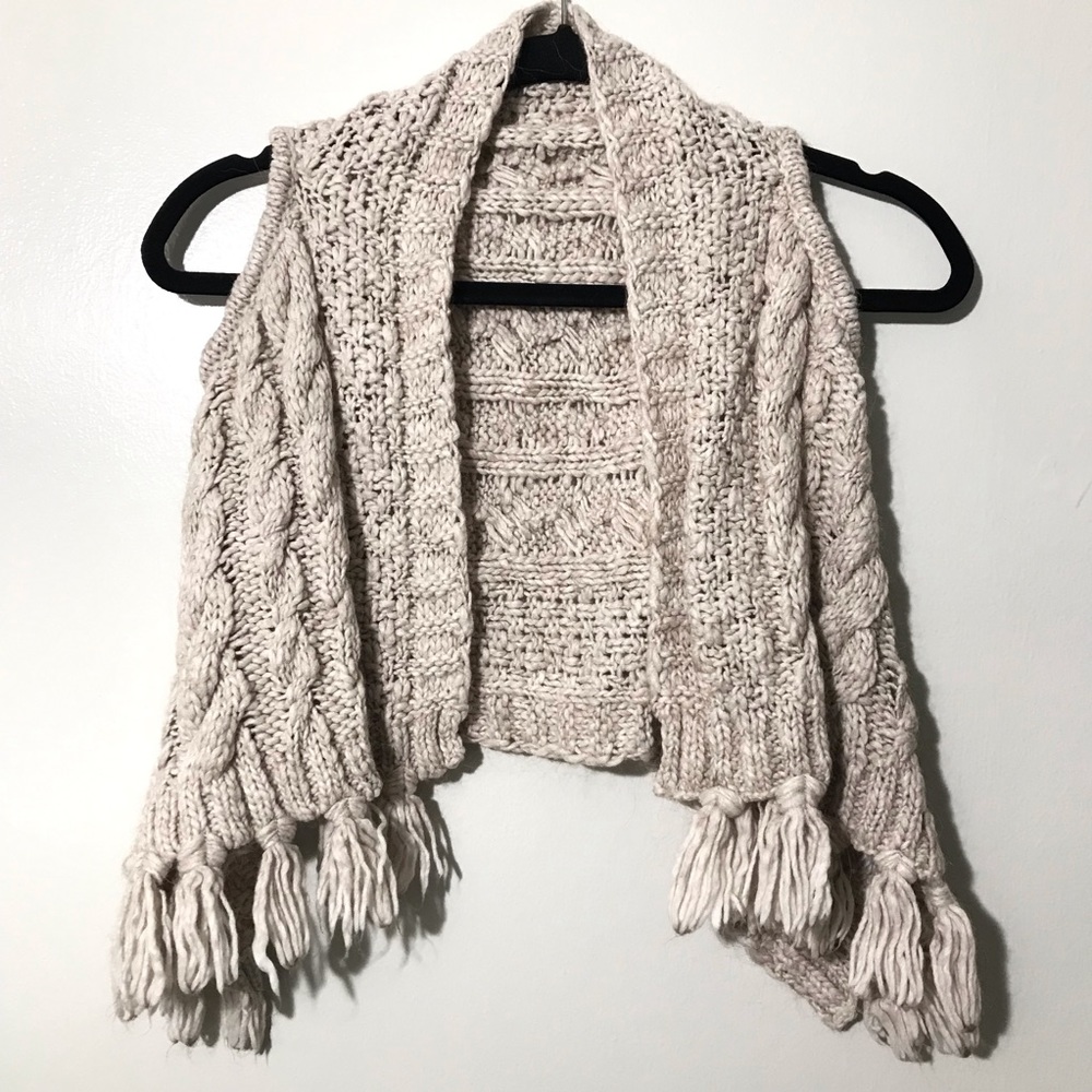 Mayoral Boho Braided Knit Vest with Fringe Sz 6 Kids